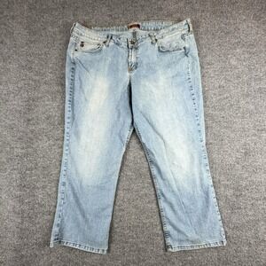 Y2K L.e.i. Jeans Womens 22 Light Blue Wash Mid Rise Relaxed Straight Stretch